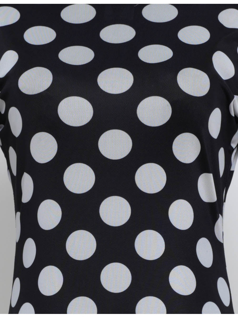 Polka Dot Open Back Flared Sleeves Mesh Mini Dress
