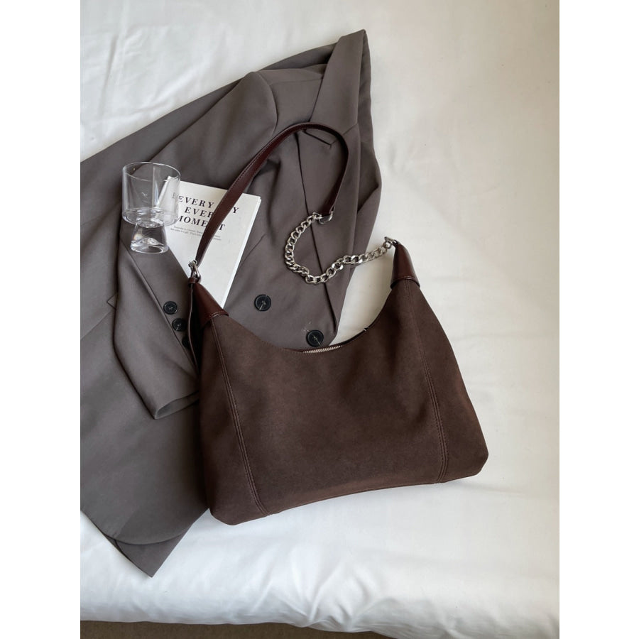 Suede Adjustable Strap Shoulder Bag