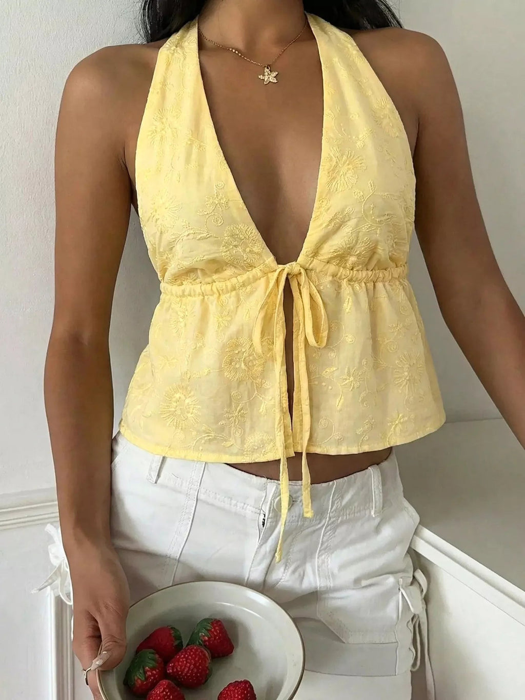 Tied Halter Neck Tank