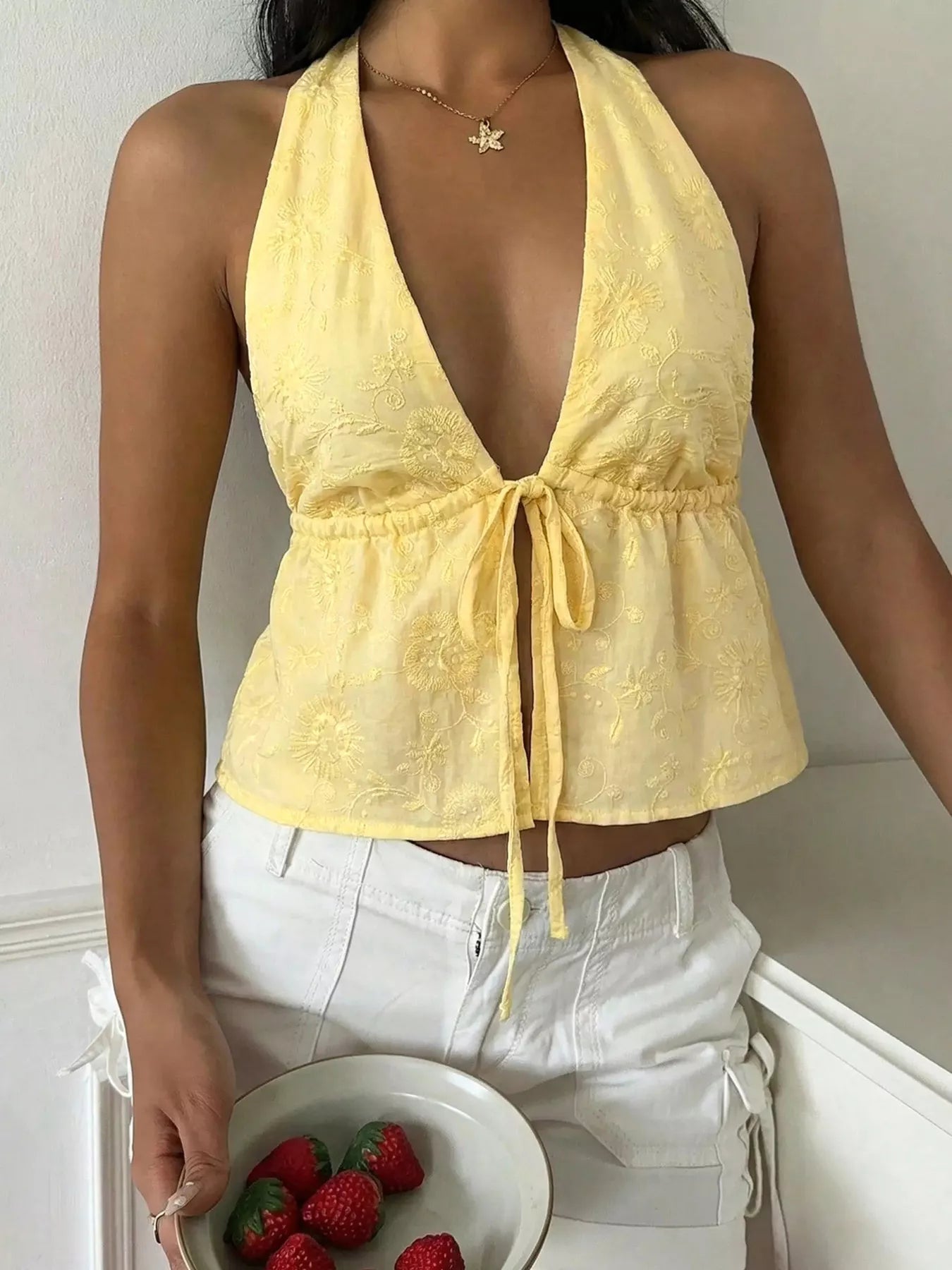Tied Halter Neck Tank