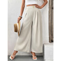 Slit Wide Leg Pleated Pants