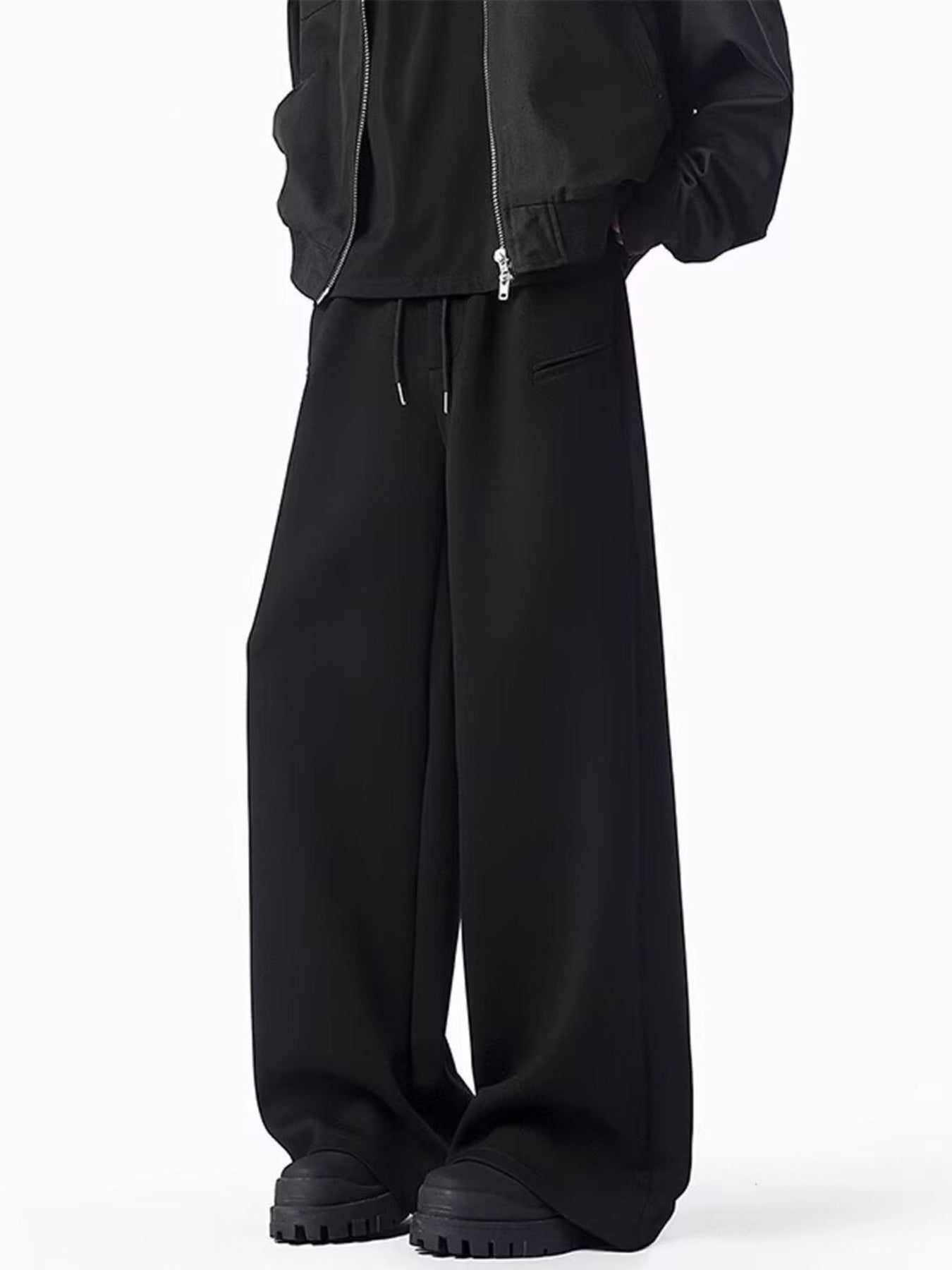 Men S Plus Size Loose Fit Drawstring Wide Leg Pants