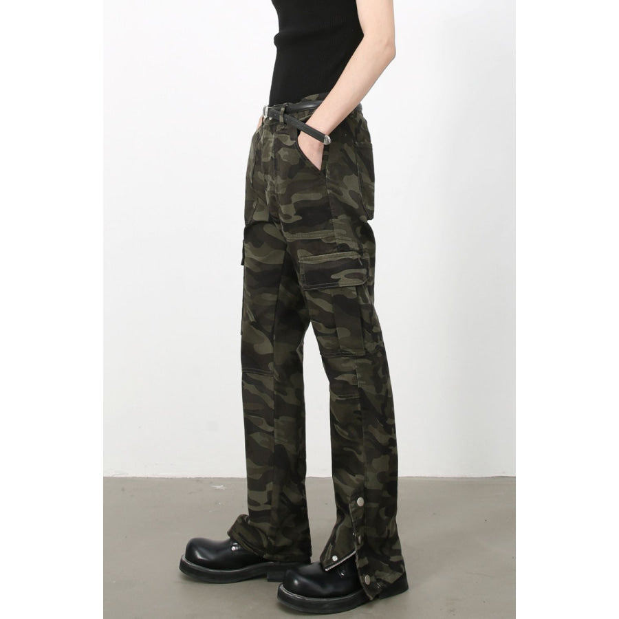 Men's Camouflage Jeans with Cargo Pockets