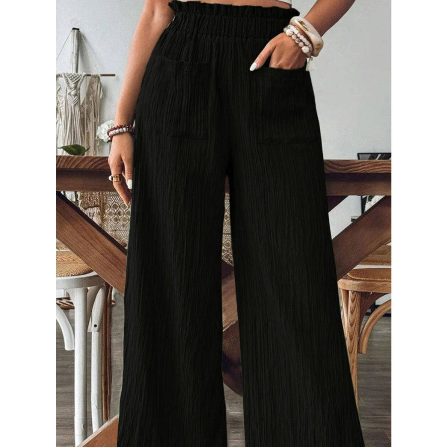 Casual Frill Wide Leg Pants