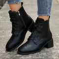 Lace-Up Zip Riding Boots