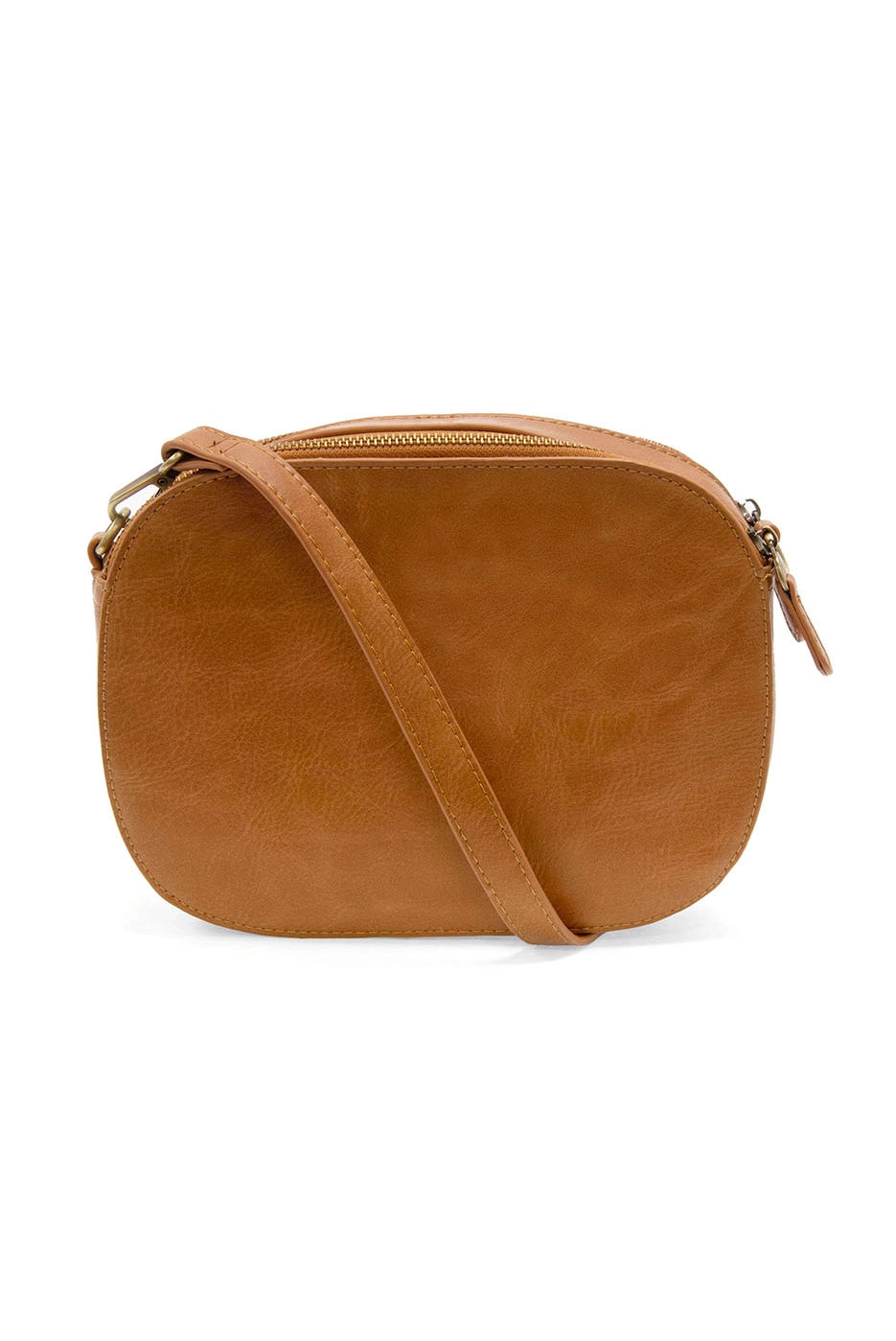 Faux Leather Roomy Zip Crossbody Bag