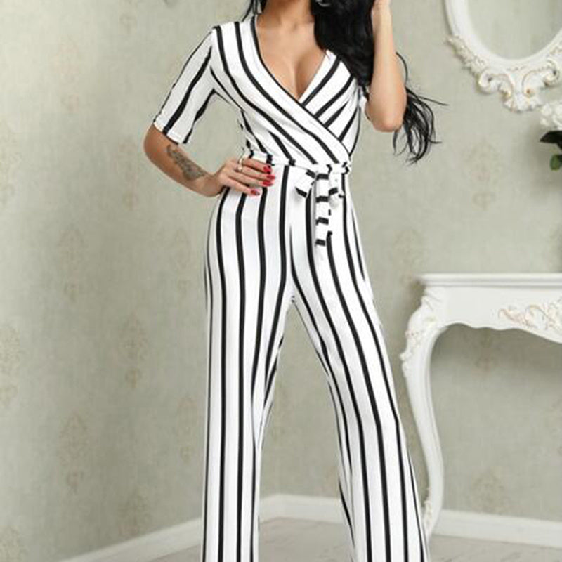 Vertical Stripe Chic Jumpsuit