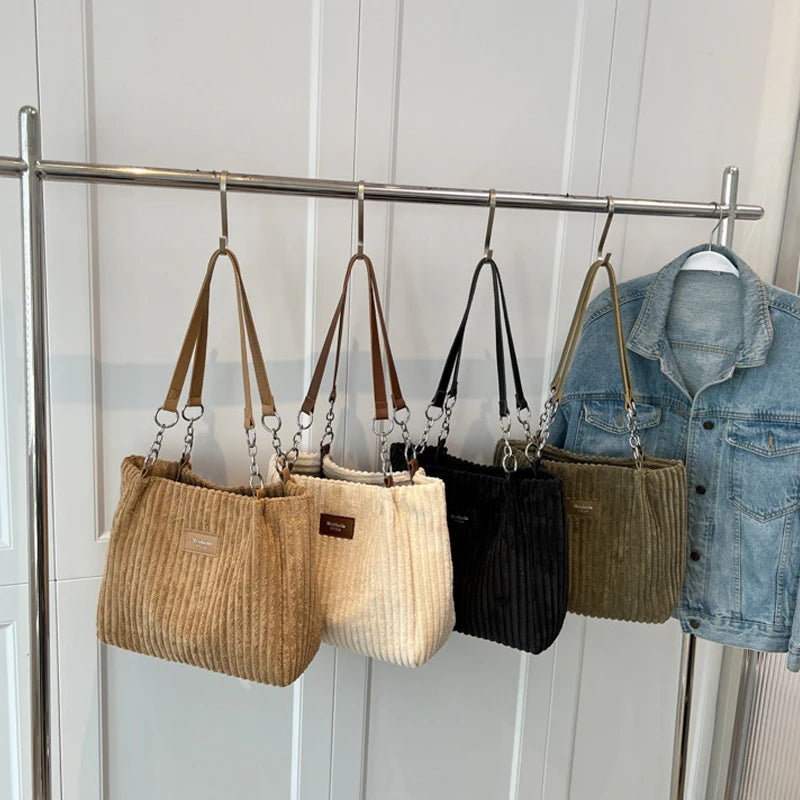 Minimal Soft Zip-Top Shoulder Bag