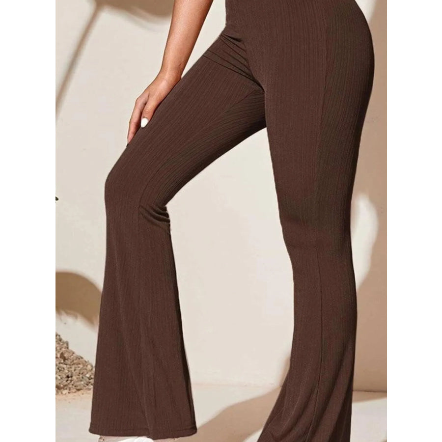 Full Size High Waist Flare Active Pants Plus Size