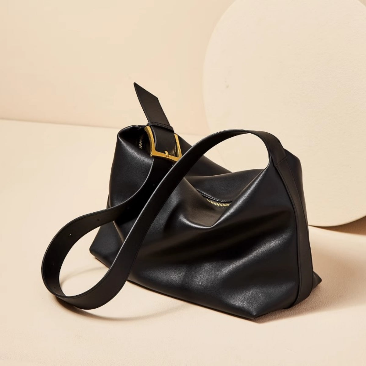 Leather Buckle Shoulder Bag
