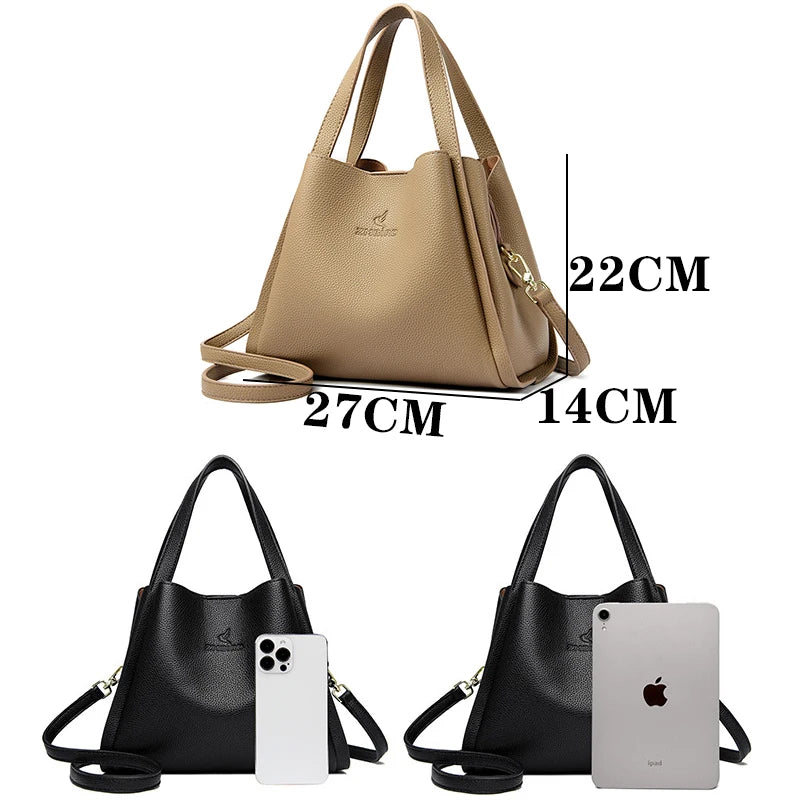 Versatile Soft Zip-Top Shoulder Bag