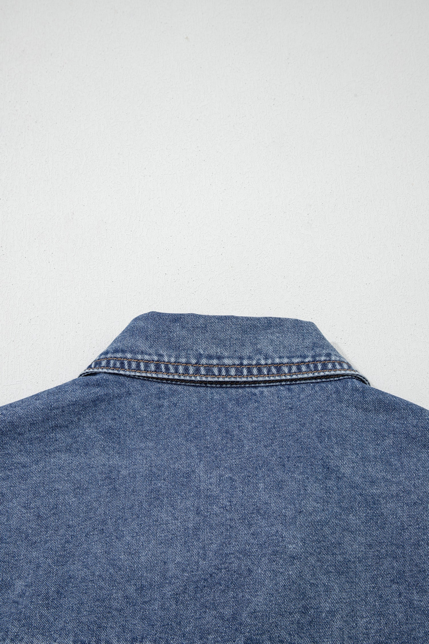 Ashleigh Blue Button Flap Pocket Cuffed Short Sleeve Denim Shirt