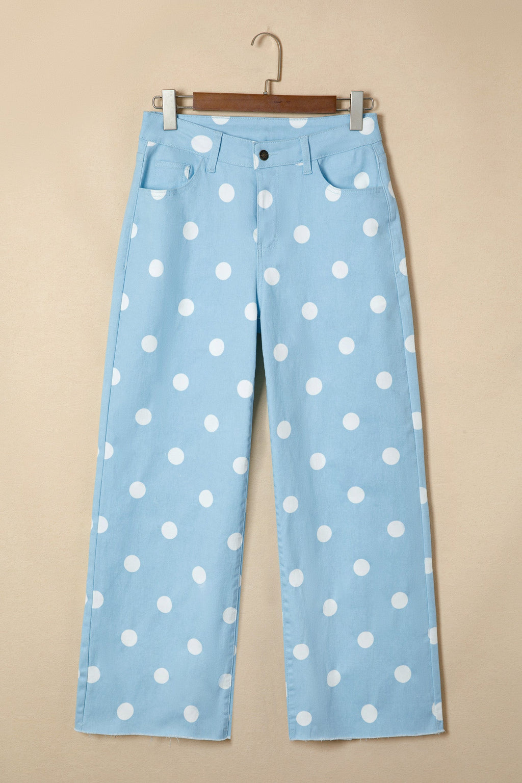 Everyday Raw Hem Print Polka Dot Shift Jeans