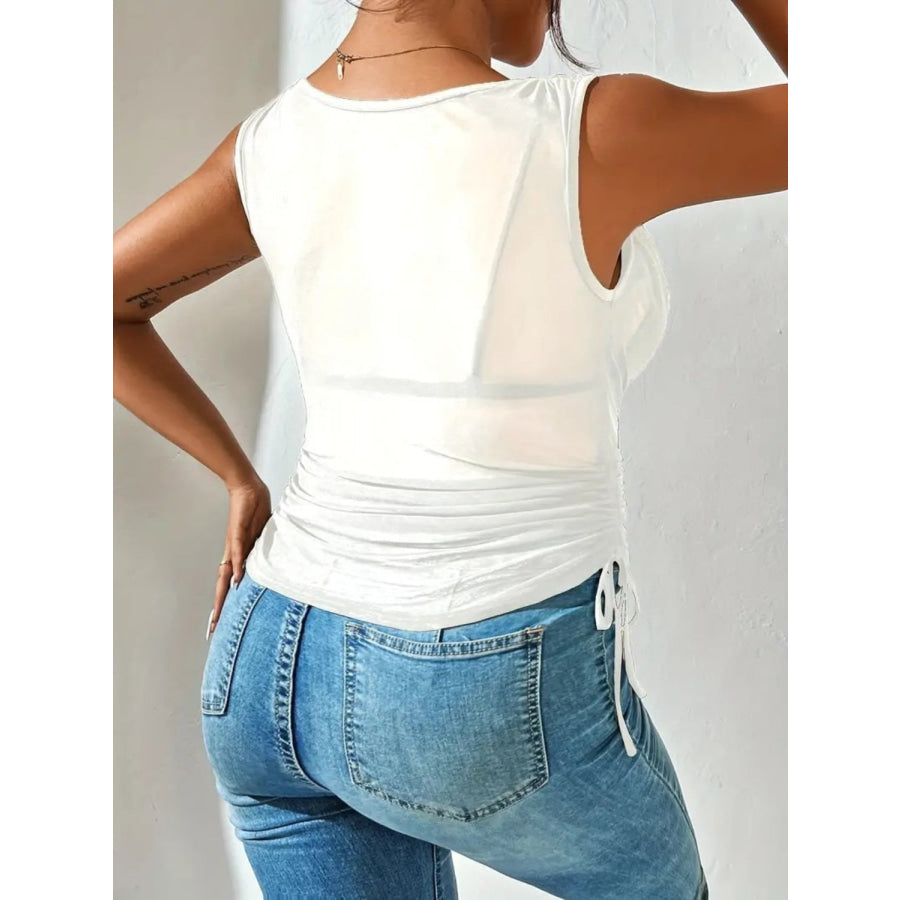 Side Drawstring Ruched Tank