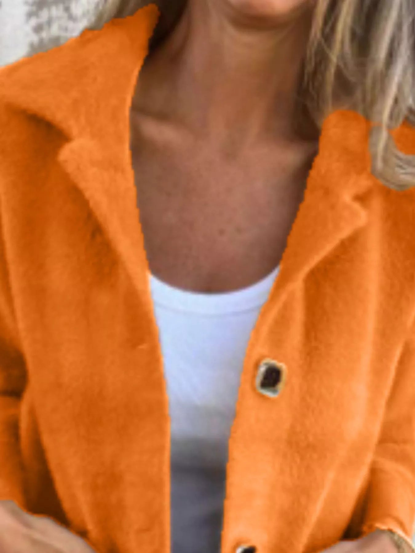 Full Size Button Down Long Sleeve Longline Coat Plus Size Jacket