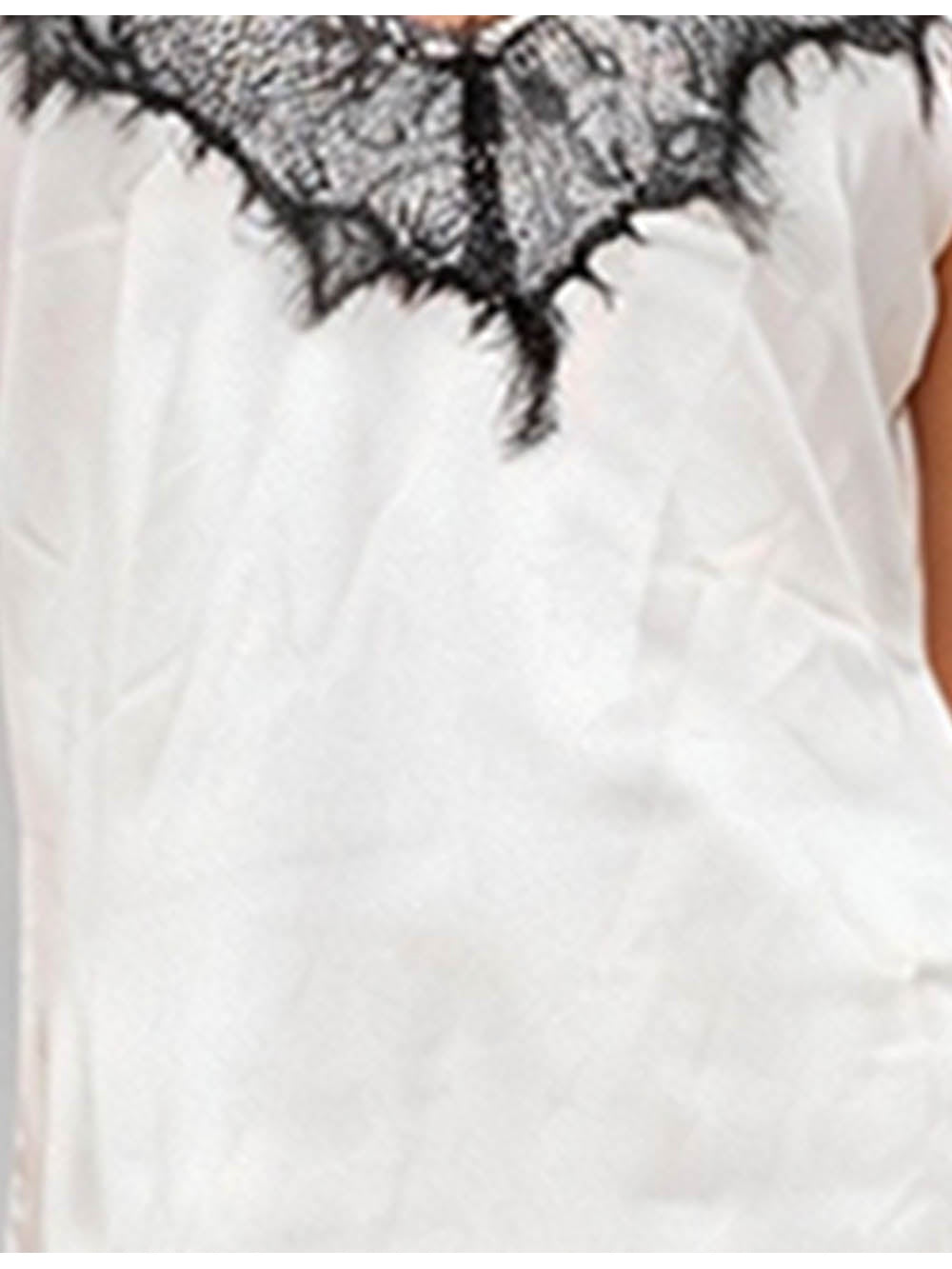 V Neck Lace Trim Spaghetti Strap Satin Maxi Dress