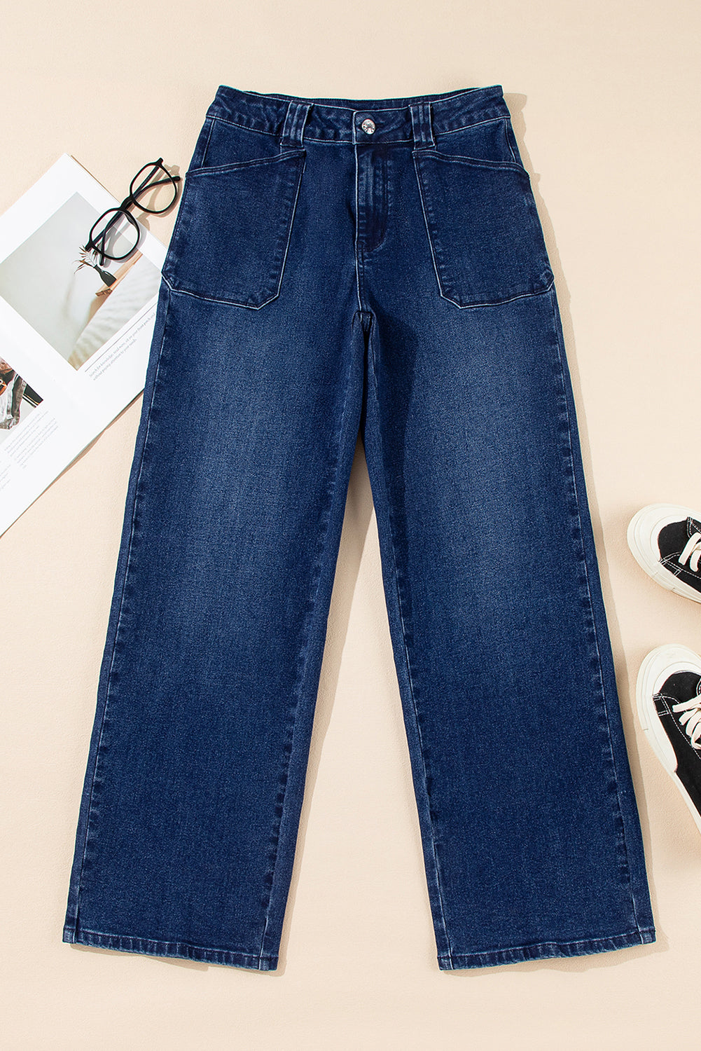 Straight Leg Dirty Daily Fashion Mid-rise Jeans