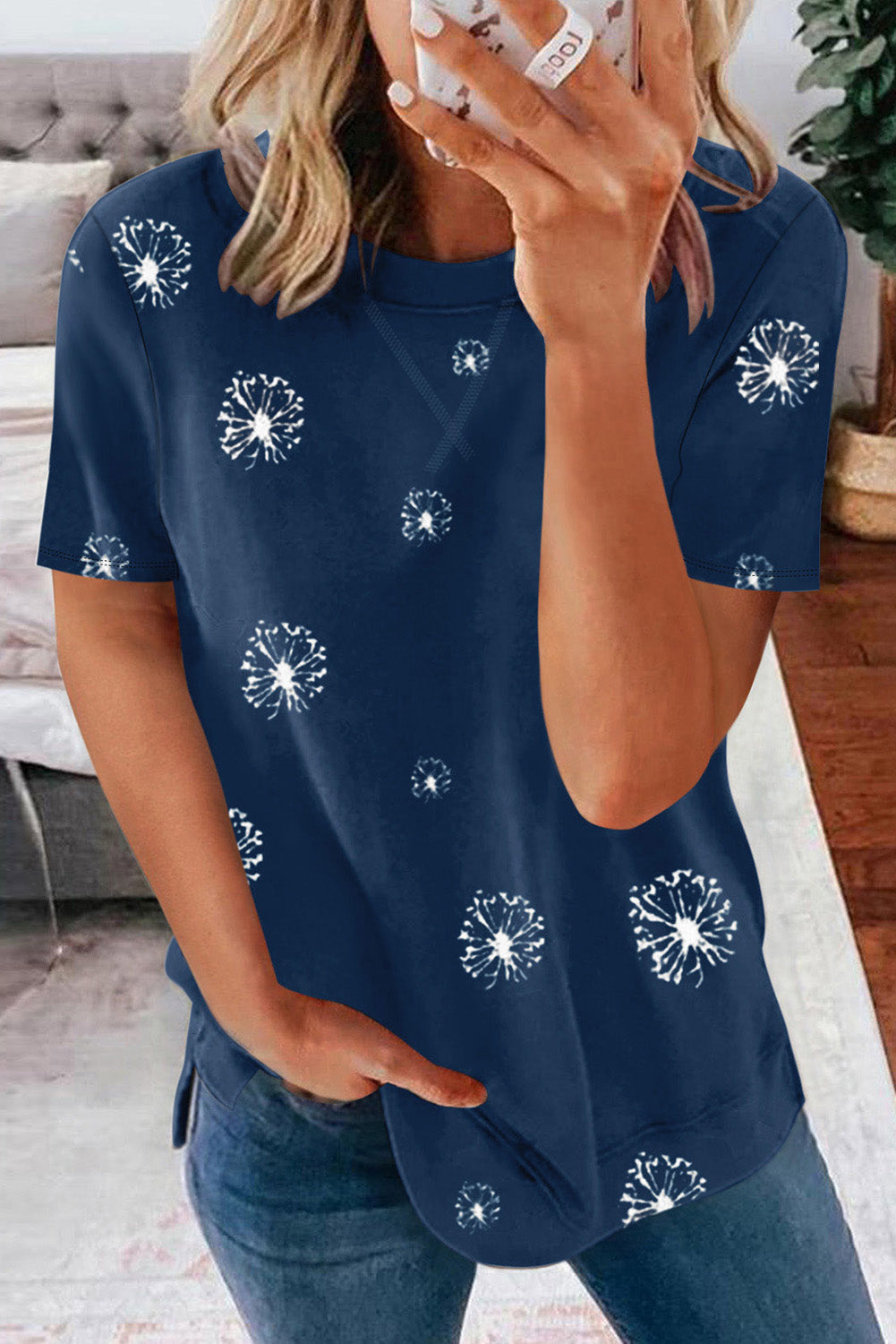 Star Print Crew Neck T-Shirt