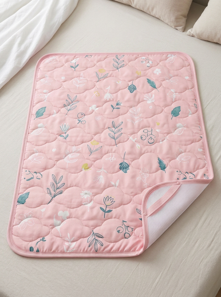 Botanical Floral Mint Green Pattern Cooling Mat