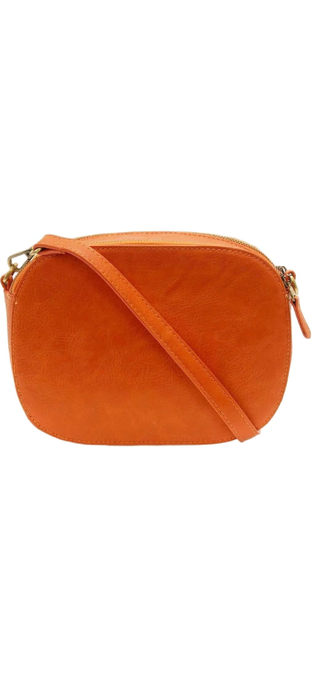 Faux Leather Roomy Zip Crossbody Bag
