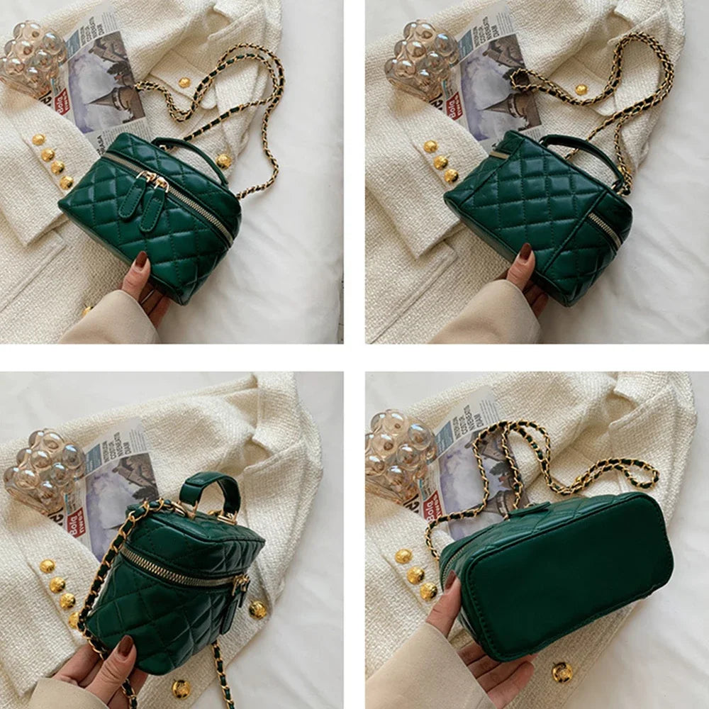 Quilted Structured Clutch Bag