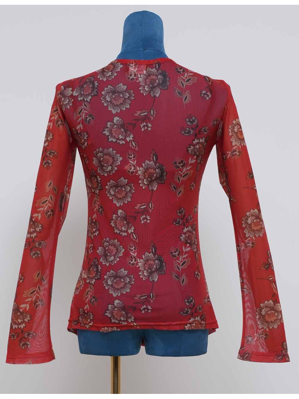 Boho Sheer V Neck Long Sleeves Blouse