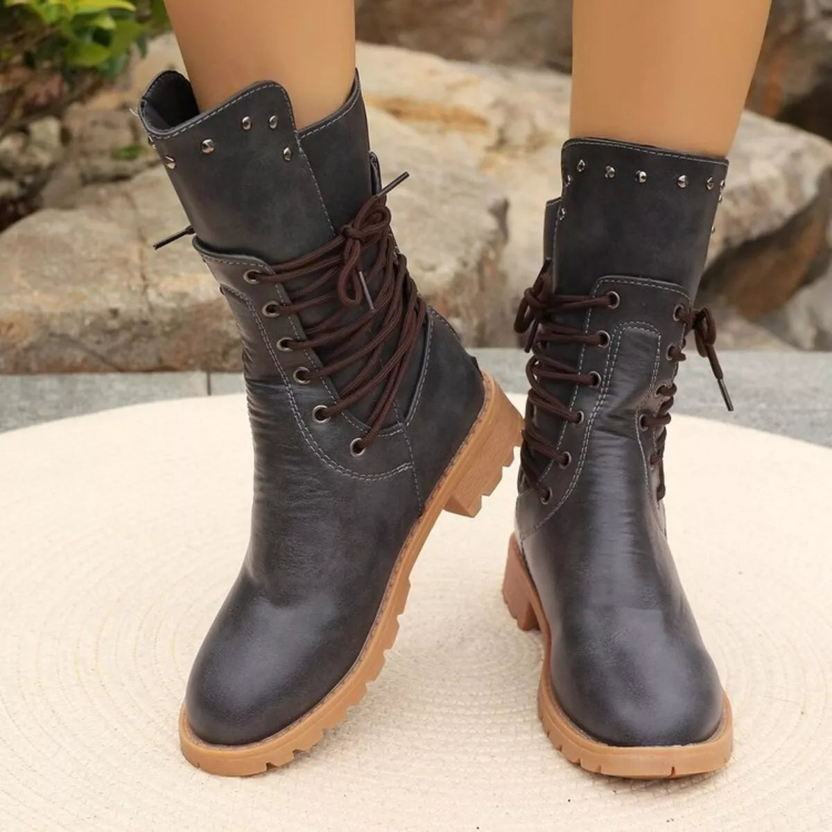 Lace-Up Riding Boots
