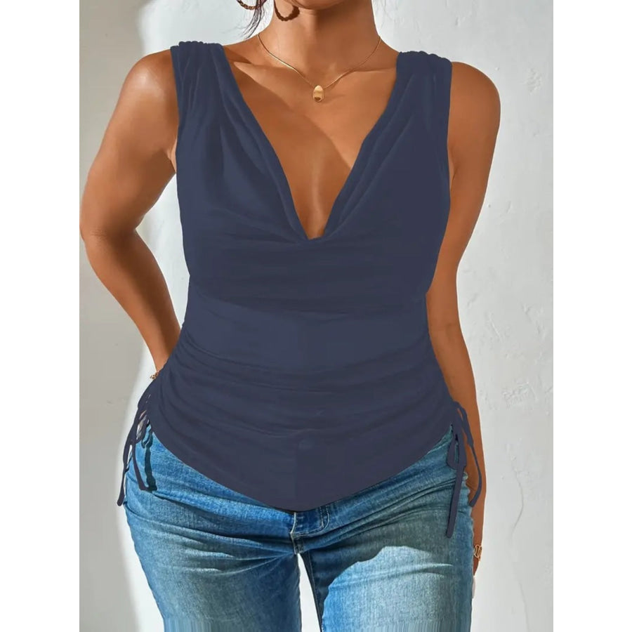 Side Drawstring Ruched Tank