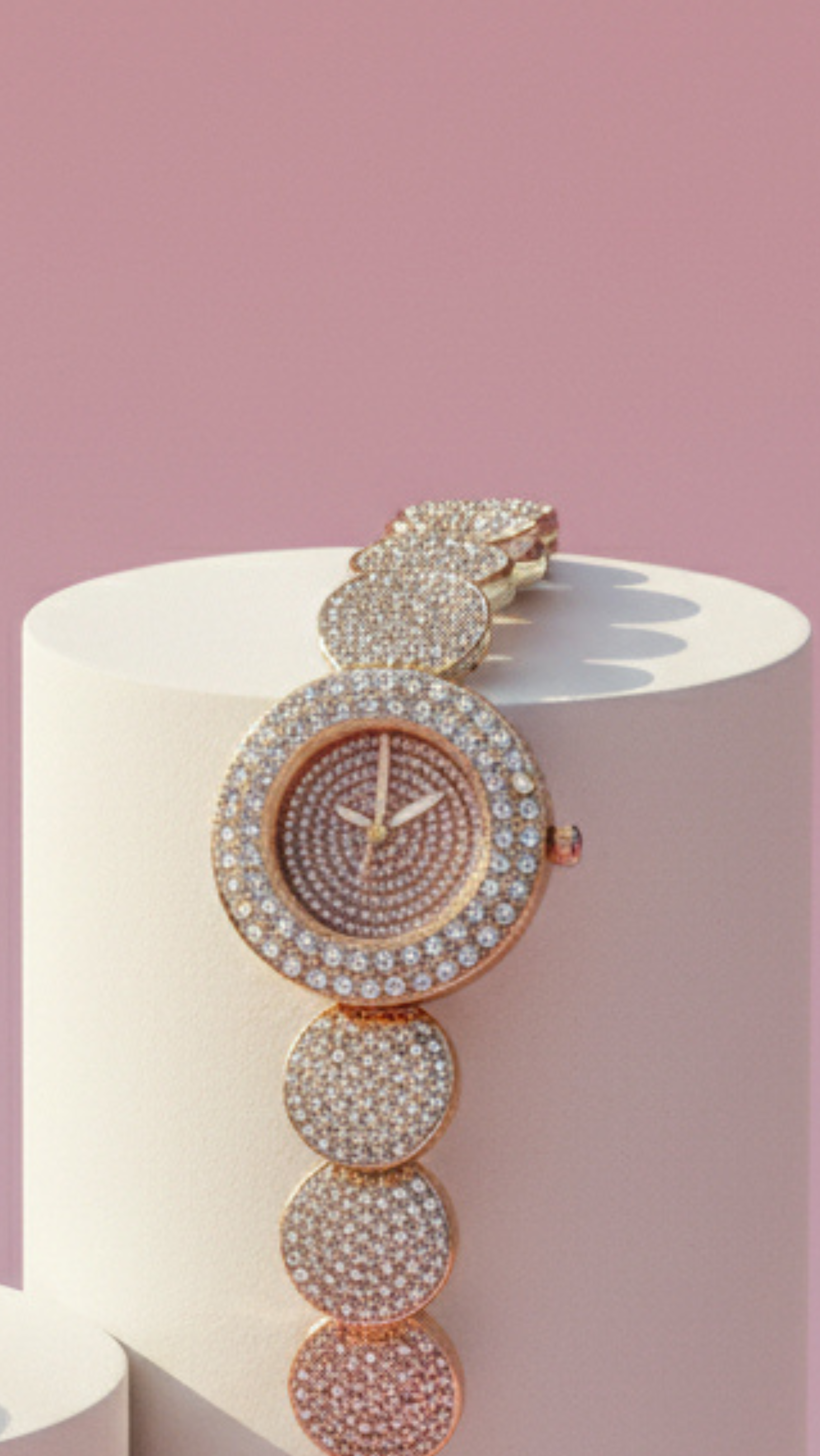 Crystal Link Floral Fashion Watch