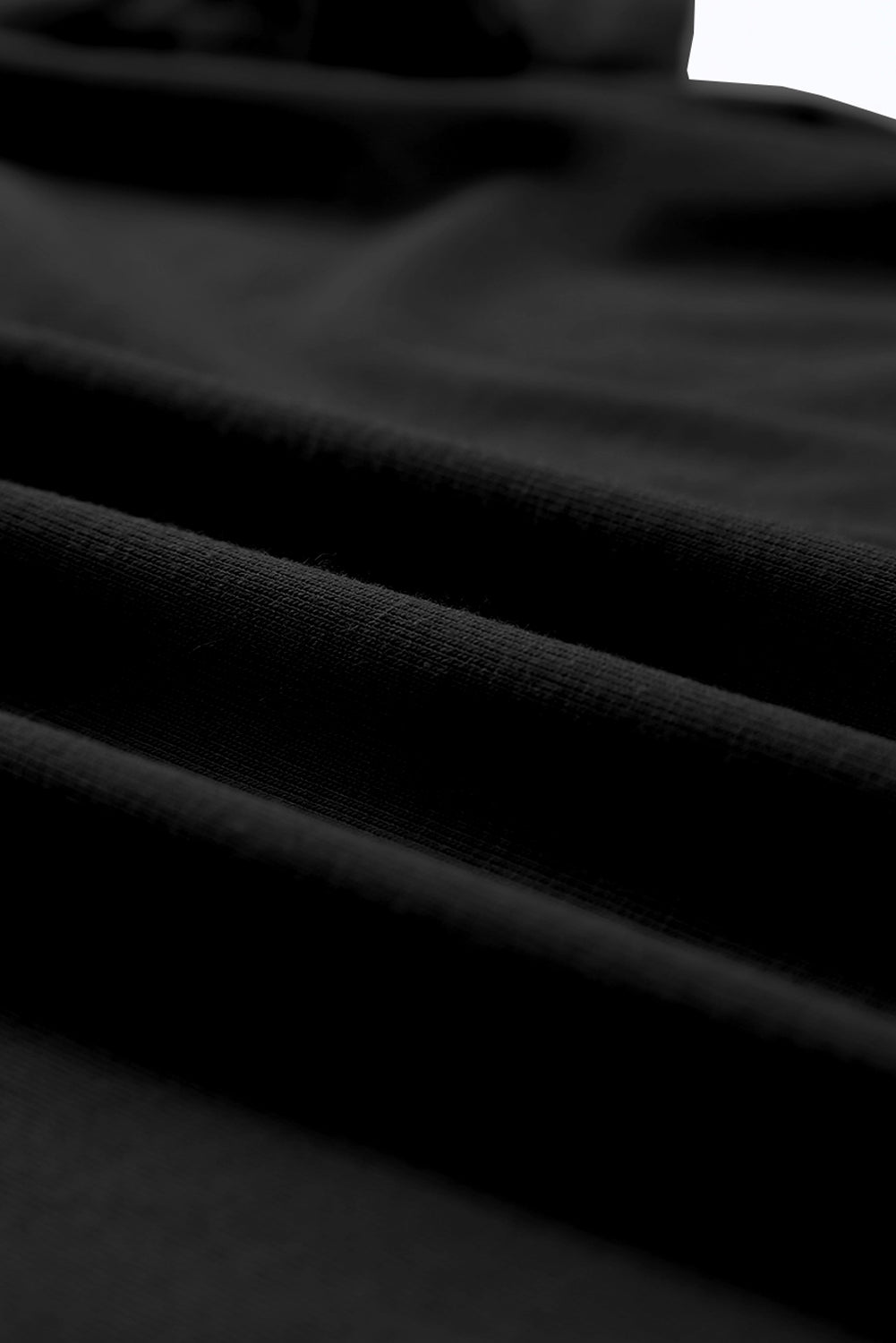 Black Casual Plain Crew Neck