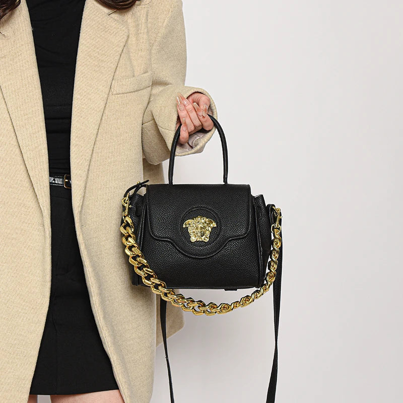 Refined Zip-Top Shoulder Bag