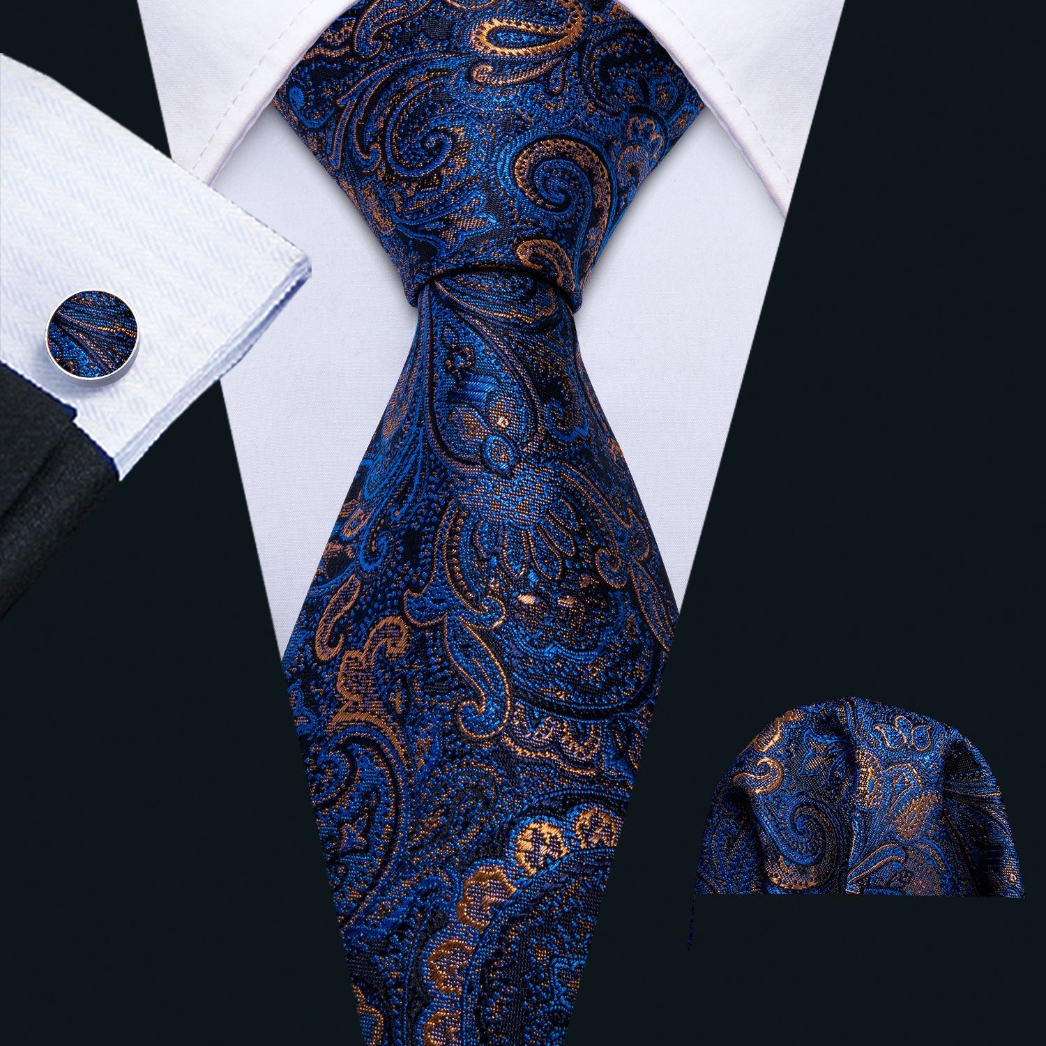 Paisley Jacquard Silk Necktie Set