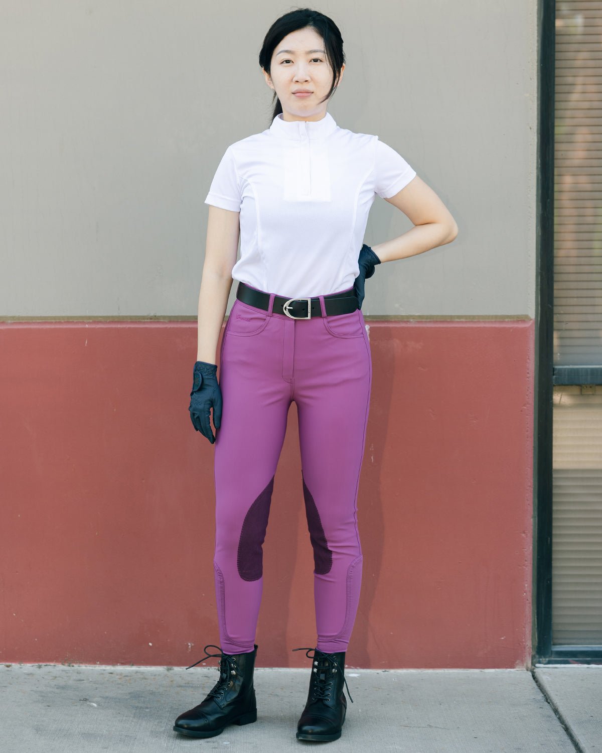 Lace-Up Leather Riding Boots
