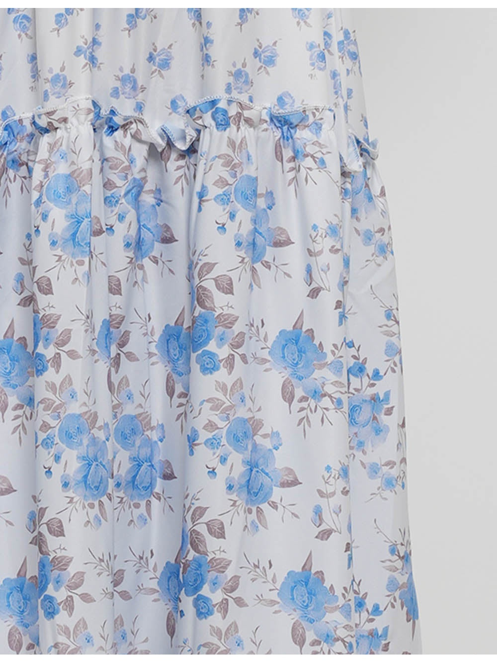 Neck Puff Sleeves Boho Maxi Dress