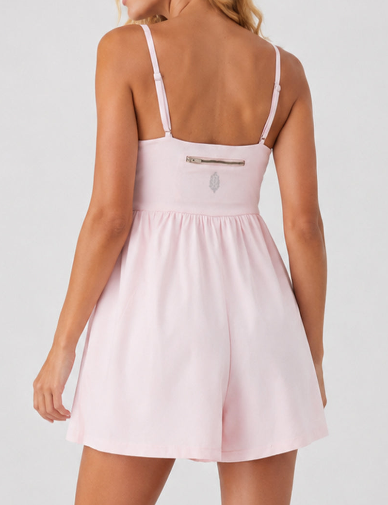Square Neck Spaghetti Strap Wide Leg Romper