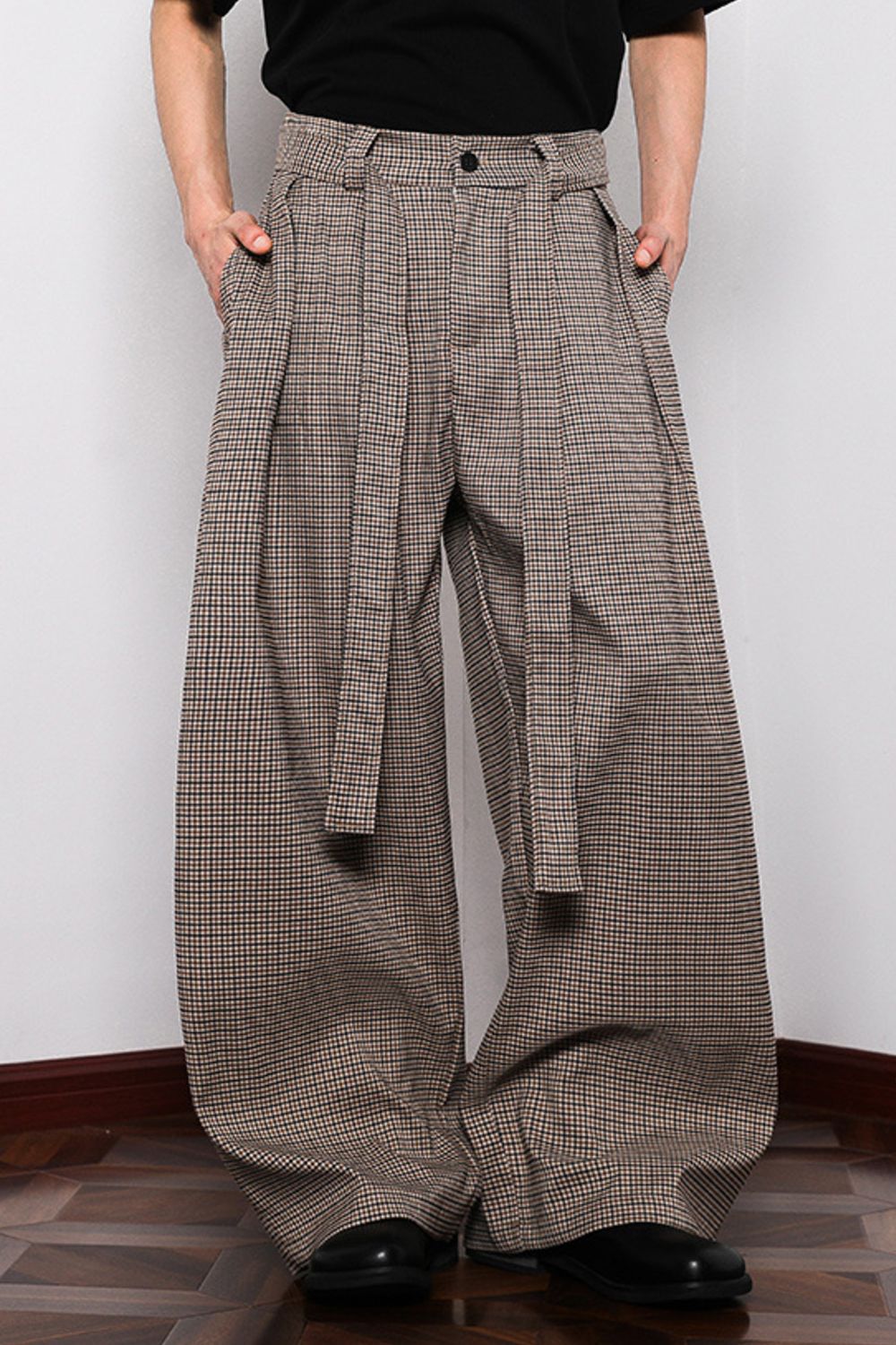 Men's Plus Size Wide Leg Tied Pants