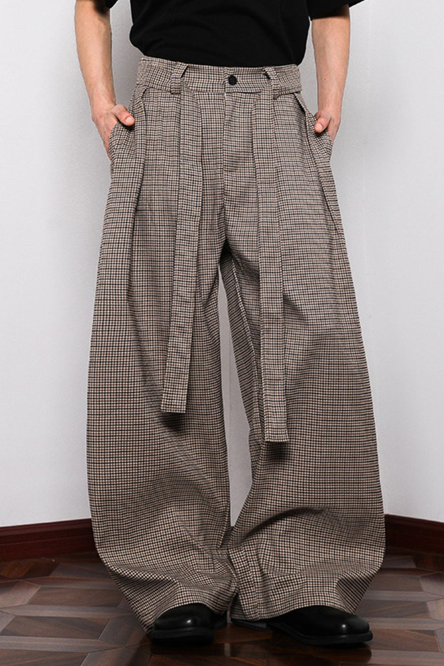 Men's Plus Size Wide Leg Tied Pants