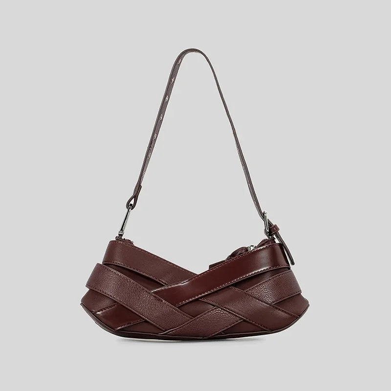 Vintage Zip-Top Shoulder Bag