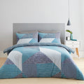Refined Bedroom Reversible Geometric Cotton Duvet Cover Set