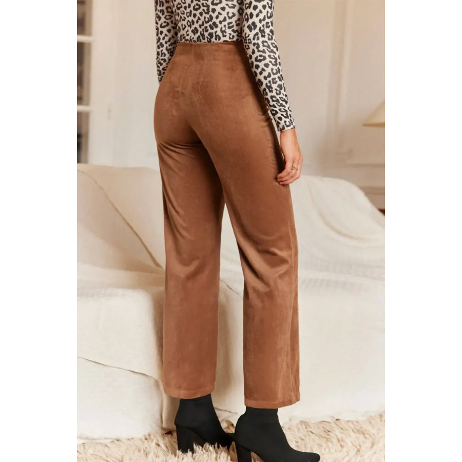 Decorative Button Straight Leg Pants