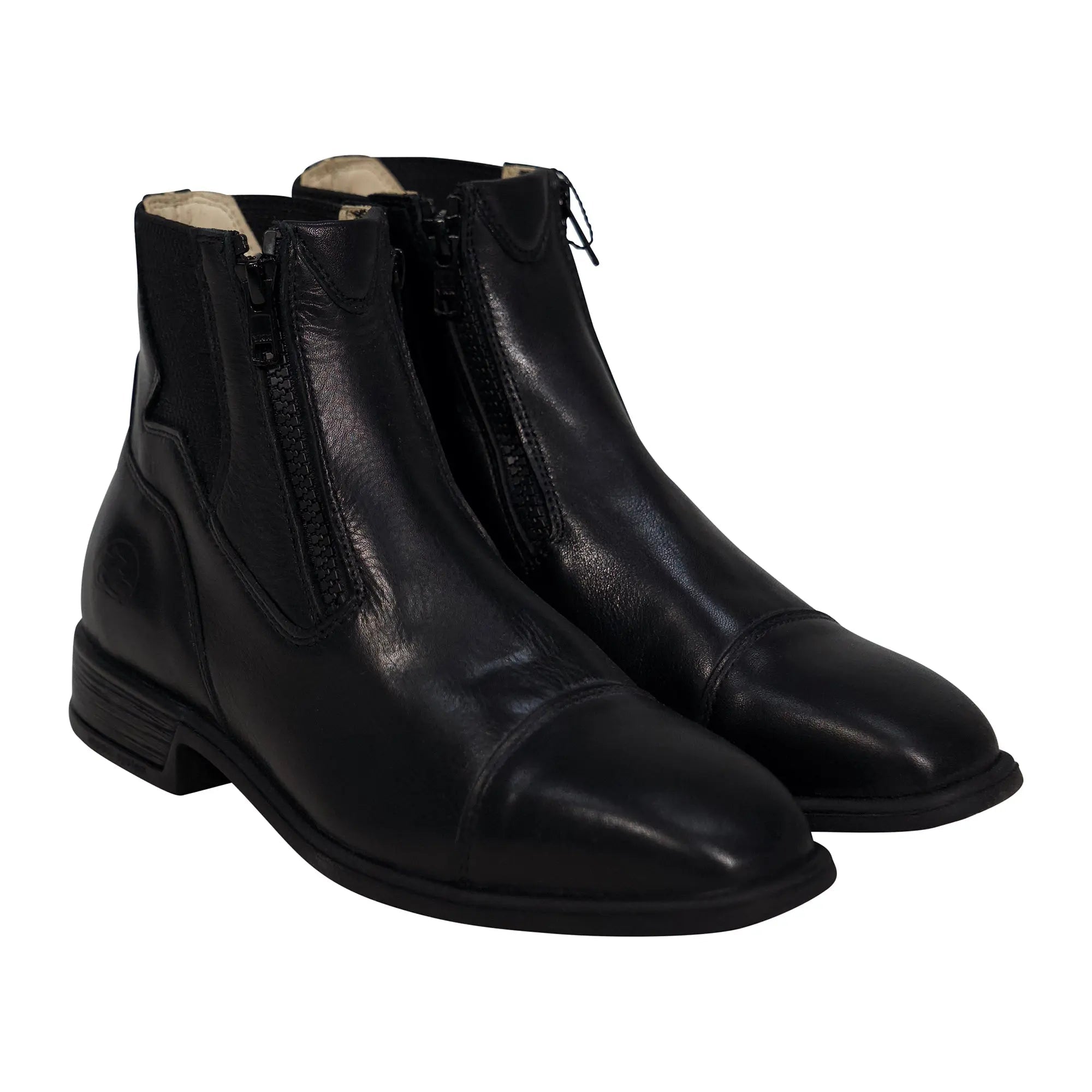 Zip Leather Riding Boots
