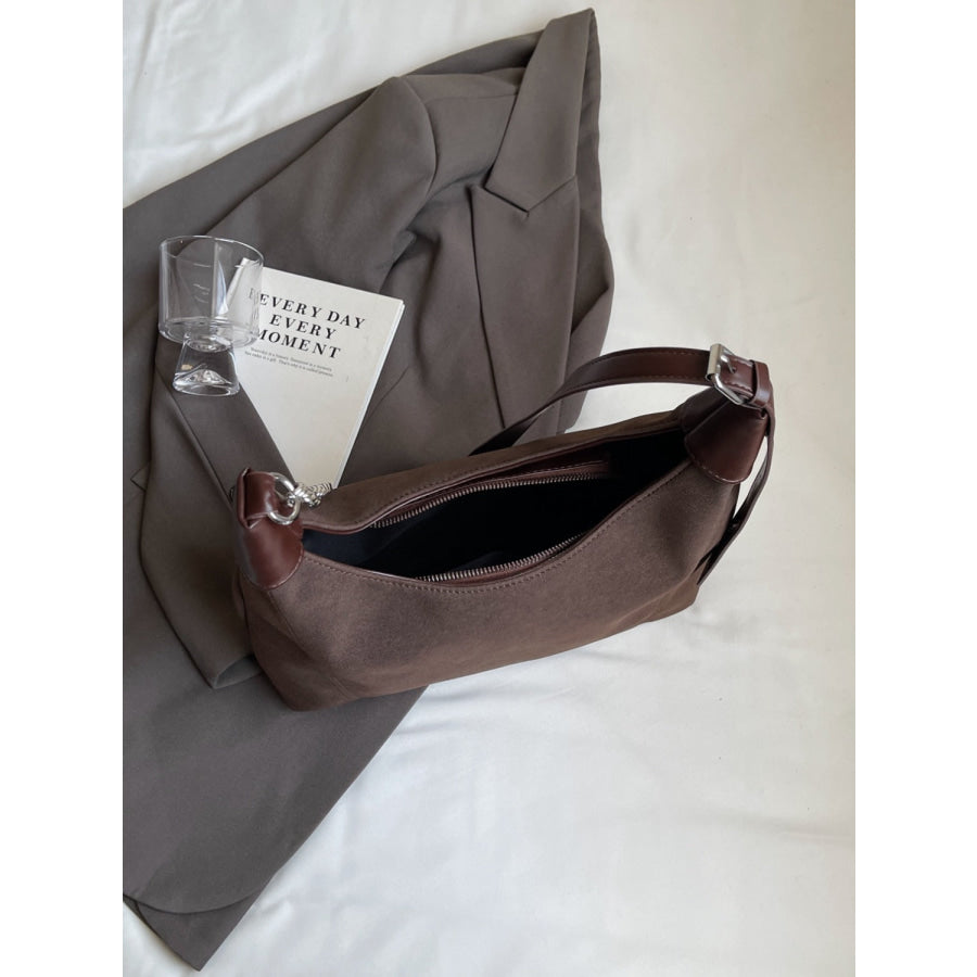 Suede Adjustable Strap Shoulder Bag
