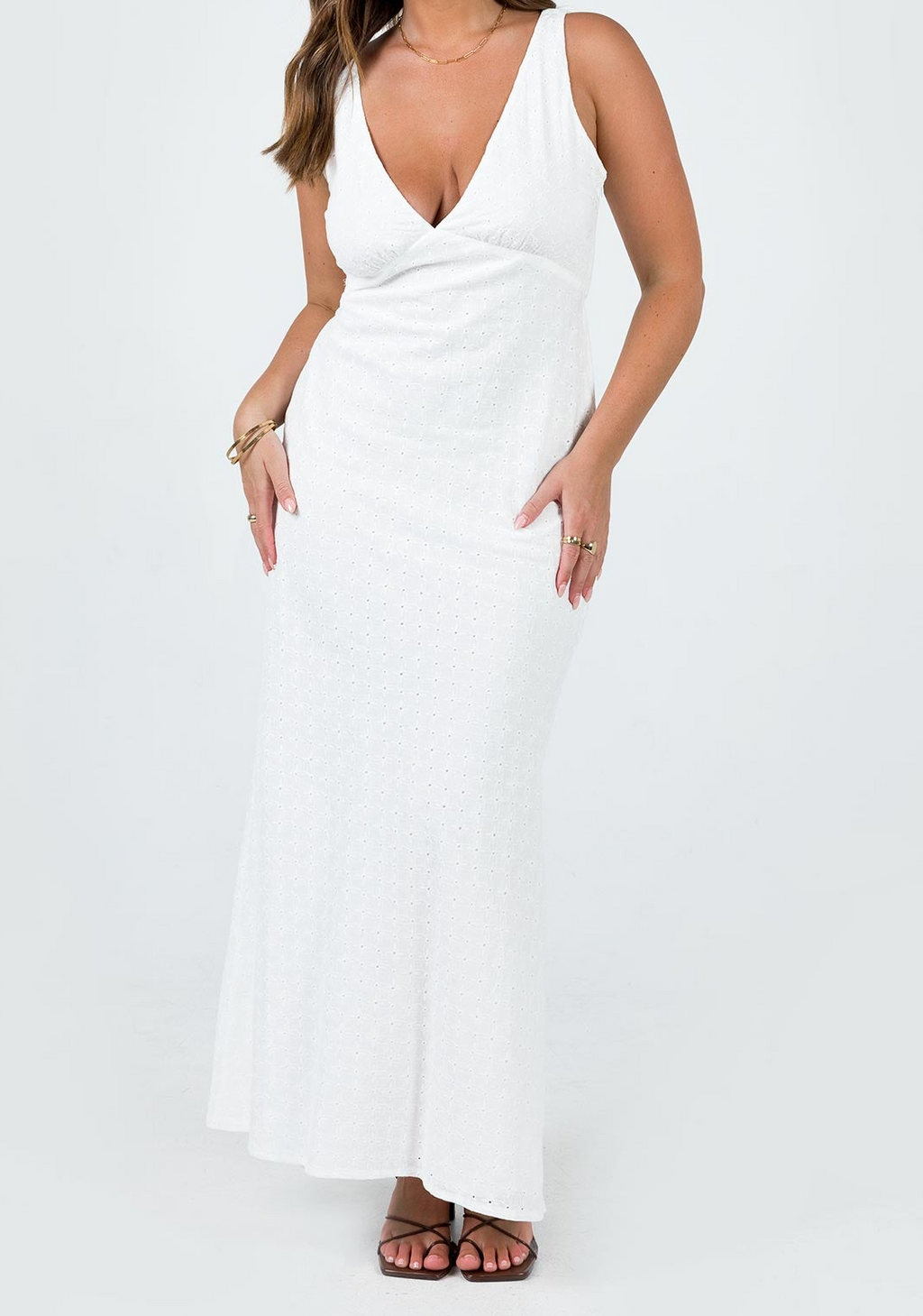 Sheer Accent Tie Back Maxi Dress