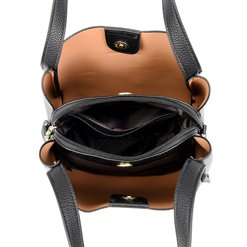 Modern Soft Zip-Top Shoulder Bag