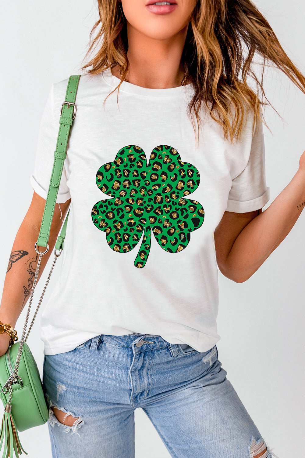 White Leopard Four Leaf Clover