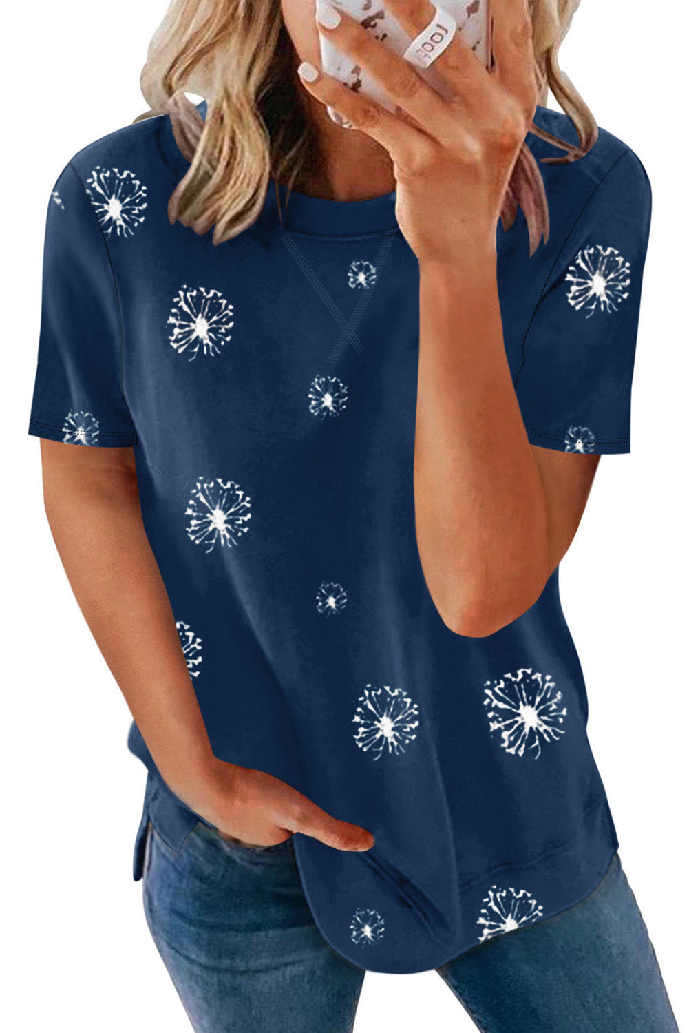 Star Print Crew Neck T-Shirt