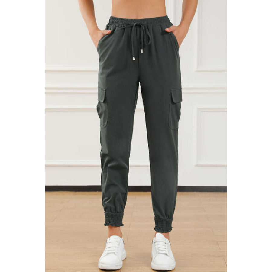 Drawstring High Waist Joggers with Pockets Apparel