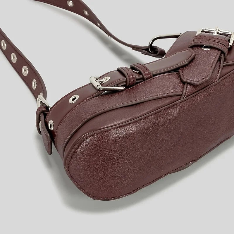 Vintage Zip-Top Shoulder Bag
