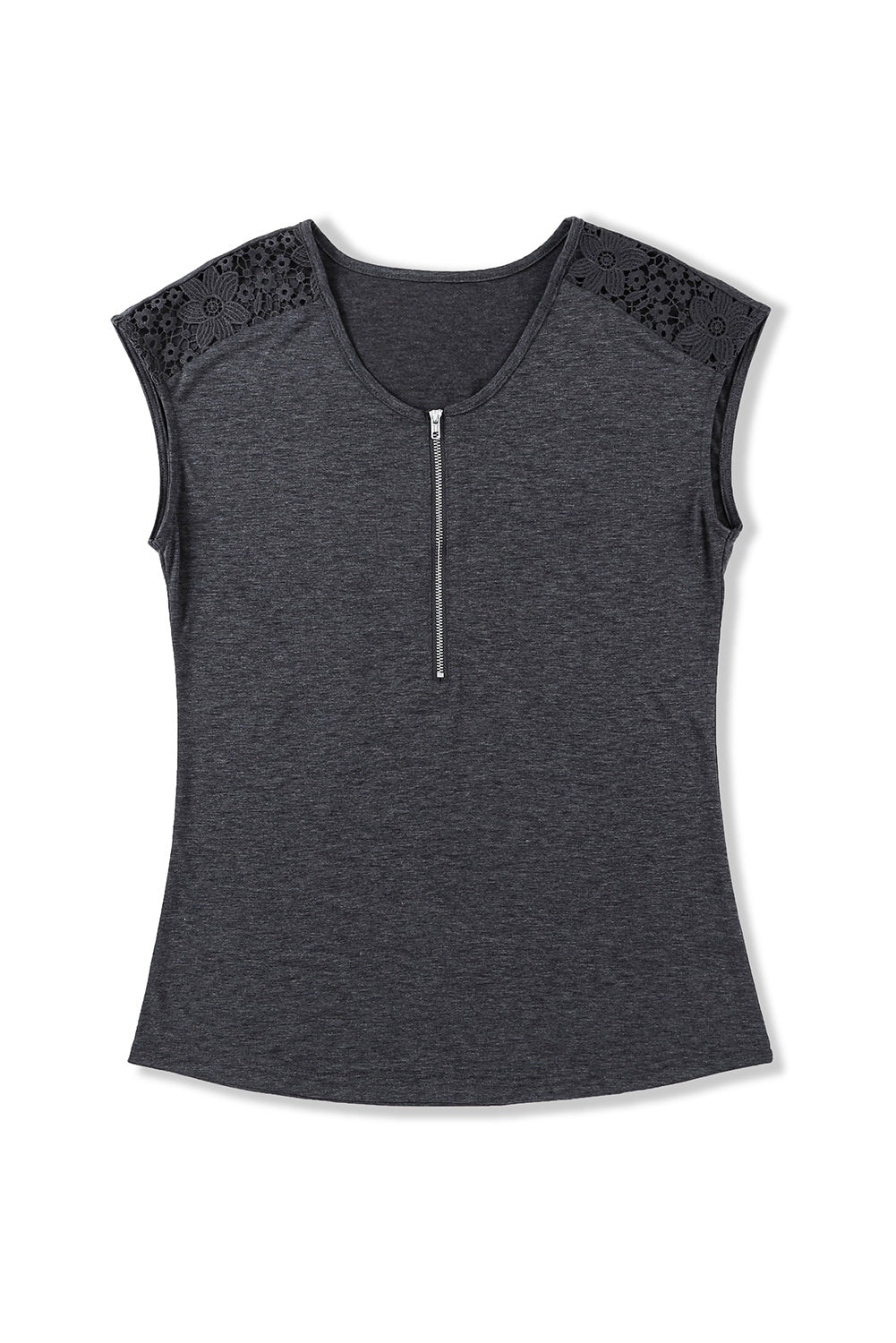 Zip Neck Lace Splicing Short