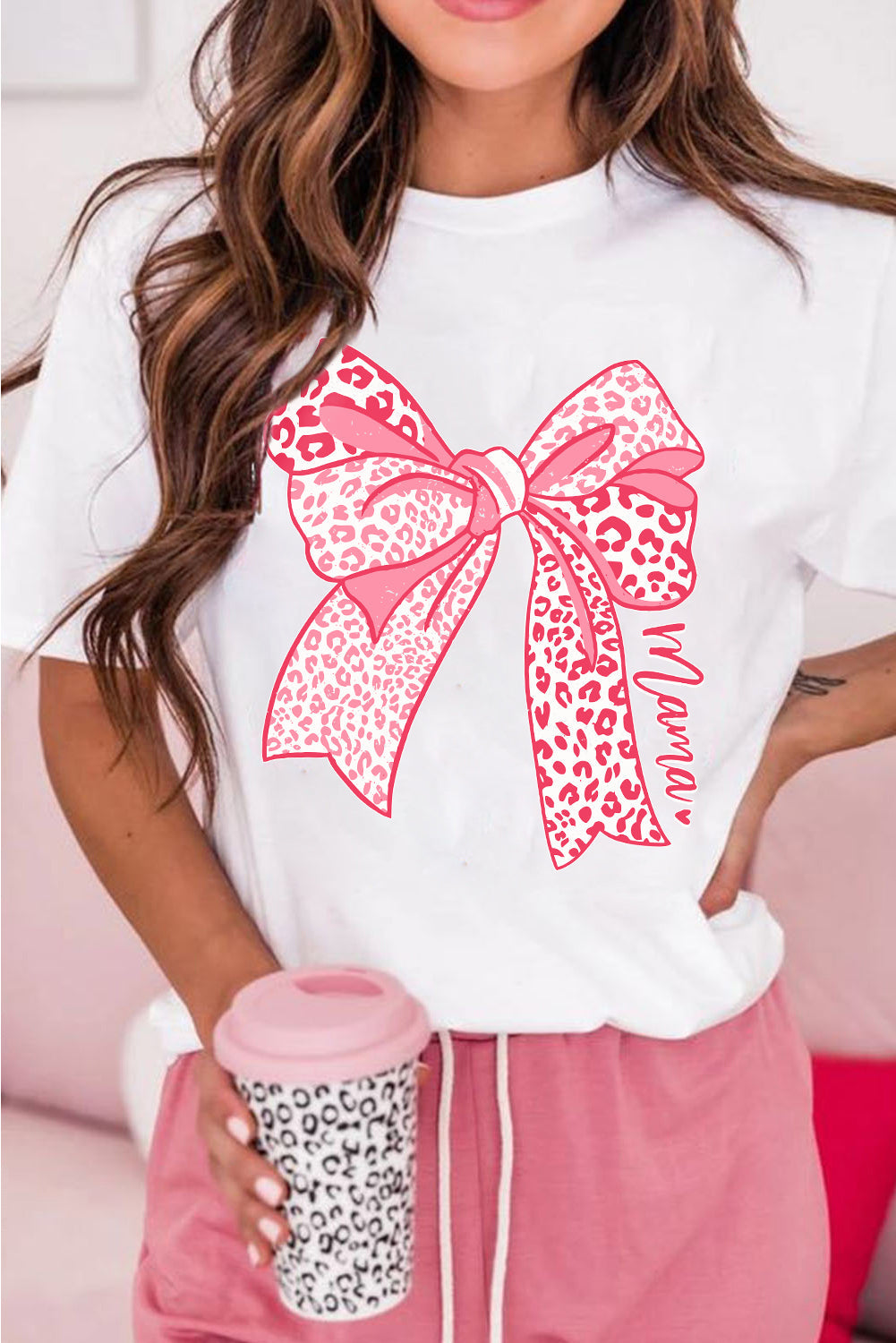 White Leopard Bow Graphic Mothers